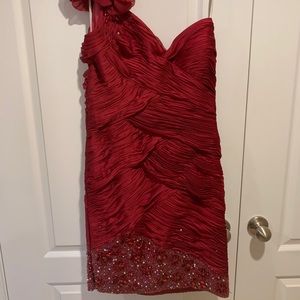 One shoulder formal mini